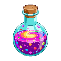 Swirling Rainbow Flask — free pixel art sprite from Adventure Items