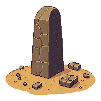 Buried Statue Half Sand Ancient Broken Large — free pixel art sprite from Ancient Egypt