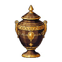 Canopic Jar Ornate Four Vessels Organs Gold — free pixel art sprite from Ancient Egypt