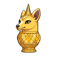 Canopic Jar Single Jackal Head Ornate Gold — free pixel art sprite from Ancient Egypt