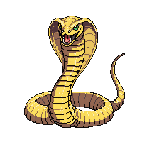 Cobra Egyptian Reared Hood Hissing Golden — free pixel art sprite from Ancient Egypt