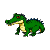Crocodile Nile Large Basking Scaly Green — free pixel art sprite from Ancient Egypt