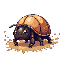 dung beetle rolling ball sand working