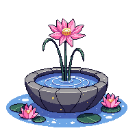 lotus pool sacred stone basin flowers water