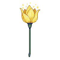 lotus staff flower top golden magical