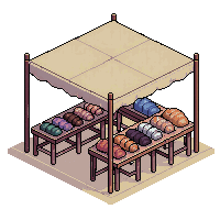 papyrus market stall baskets goods vendors