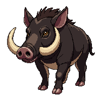 boar wild pig tusks dark brown