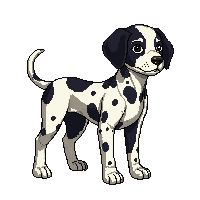 dalmatian spotted black white dog