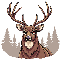 deer stag antlers brown forest