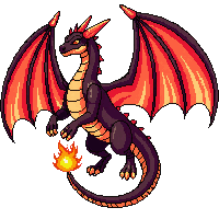 dragon red western fire breathing wings