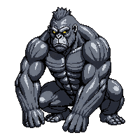 gorilla silver back powerful sitting