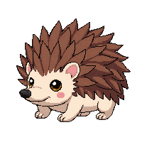 hedgehog small spiky curled brown