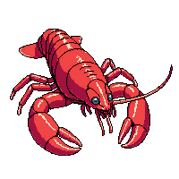lobster red large claws ocean floor