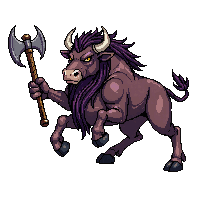 minotaur bull human axe labyrinth