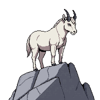 mountain goat white rocky perched