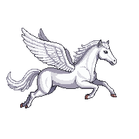 pegasus white winged horse flying