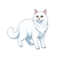 persian cat white fluffy regal
