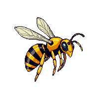 wasp yellow aggressive flying