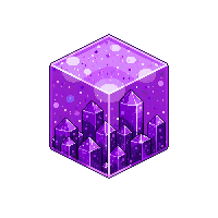 cube block amethyst purple crystal cluster growing