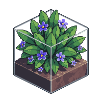 cube block azalea leaves green flowering purple