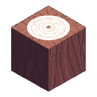 cube block birch log white bark ring center