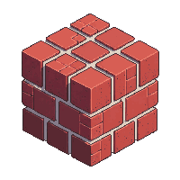 cube block bricks red classic mortar lines