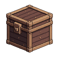 cube block chest brown front latch wood