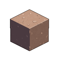 cube block clay brown gray smooth flat