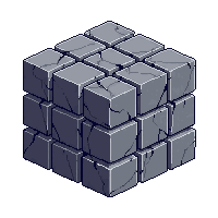 cube block cobblestone gray irregular fitted