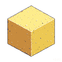 cube block concrete powder yellow grainy loose