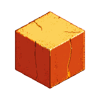 cube block copper block orange metallic solid warm