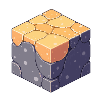 cube block copper ore gray orange specks stone