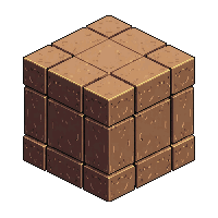 cube block dirt brown all sides packed
