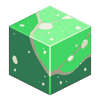 cube block emerald ore gray green specks stone