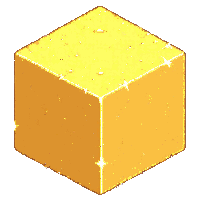 cube block gold block golden metallic solid shiny