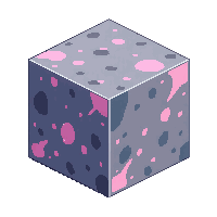 cube block granite gray pink speckled hard