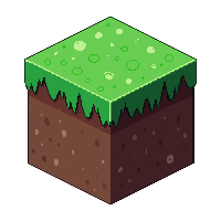 cube block grass top brown dirt sides