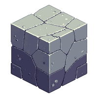 cube block iron ore gray tan specks stone