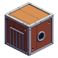 cube block jukebox brown top hole wood sides