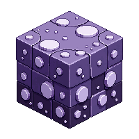 cube block mycelium purple gray mushroom surface