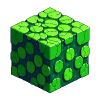 cube block oak leaves green dense foliage