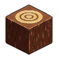 cube block oak log brown bark ring center
