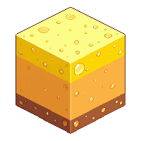 cube block sand yellow grainy all sides