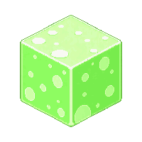 cube block slime green translucent bouncy jiggly