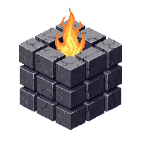 cube block smoker gray front fire stone