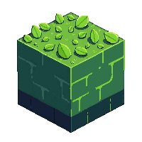 cube block spruce leaves dark green dense