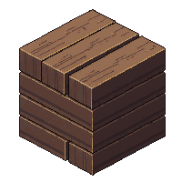 cube block spruce planks dark brown boards