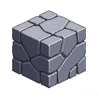 cube block stone gray rough natural all sides