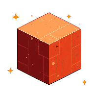 cube block terracotta orange clay solid warm