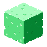 cube block wool green dyed soft fabric